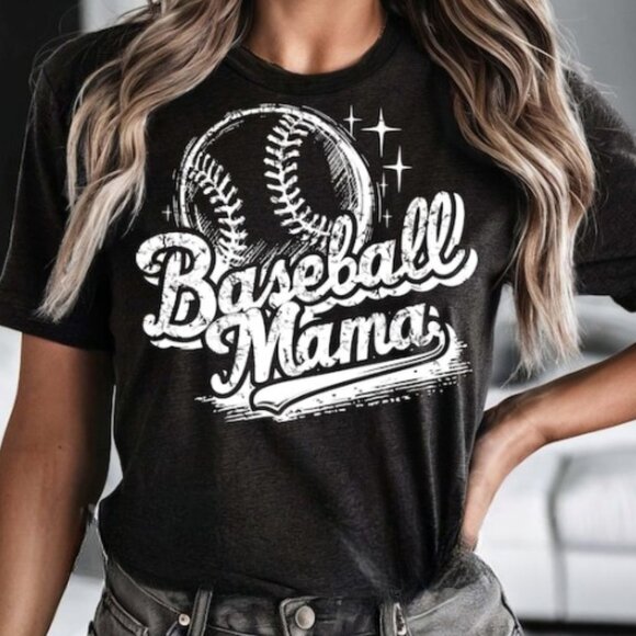 Tops - Baseball Mom Shirt, Baseball Retro Unisex Shirt